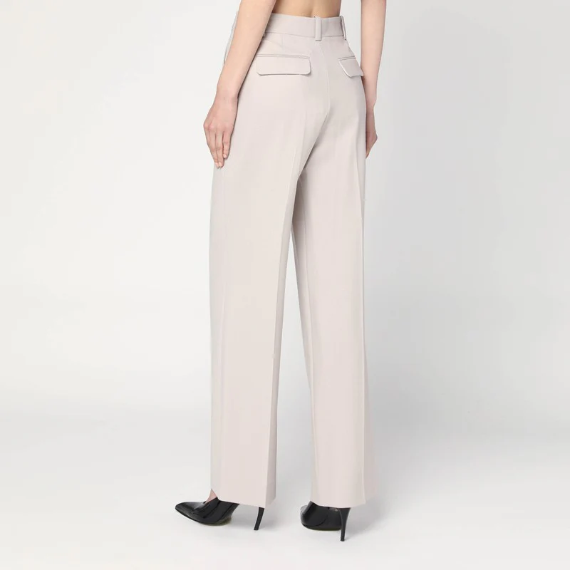 Victoria Beckham Women's Pumice-Colou Trousers In Wool Blend