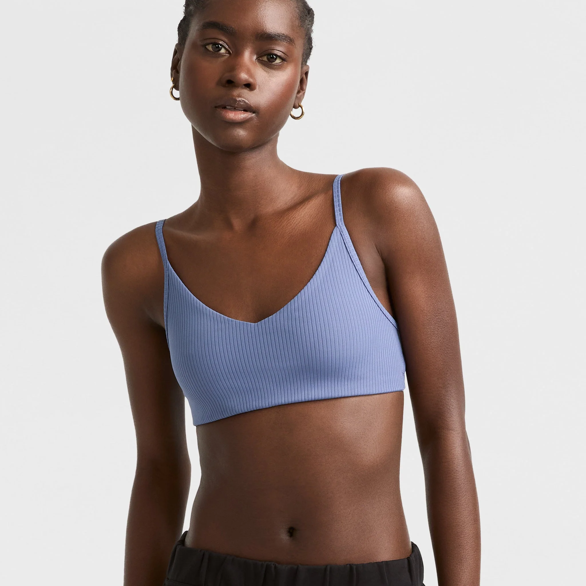 Soft Touch Ribbed Sports Bra, C Logo