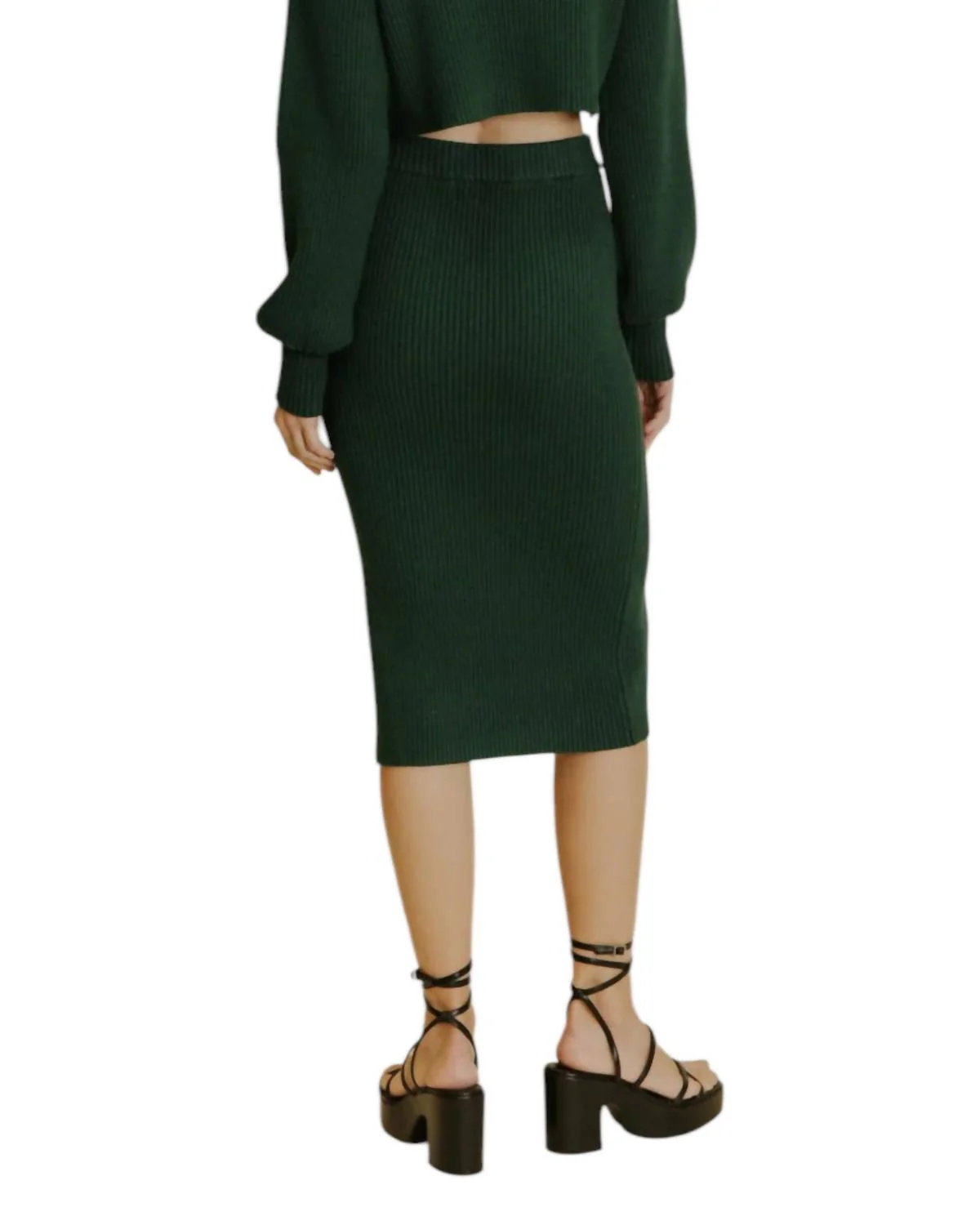 Knit Pencil Skirt In Hunter