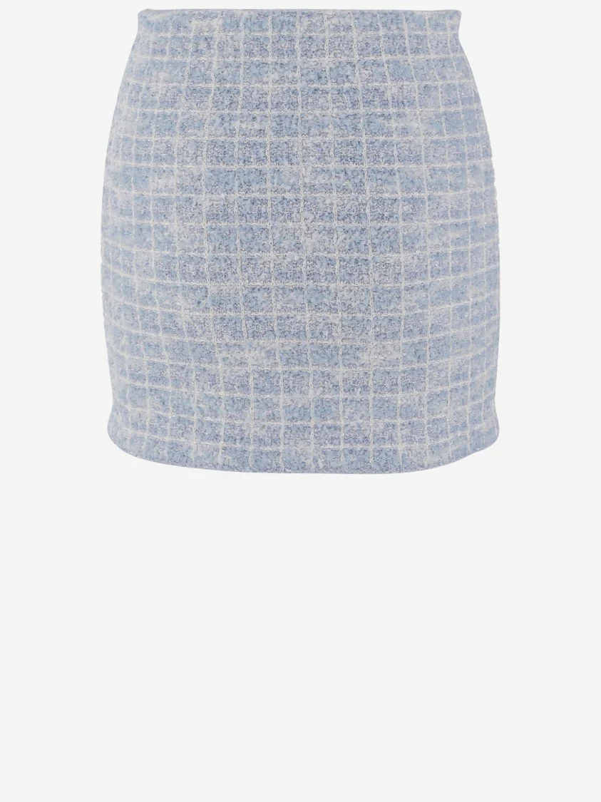 Viscose Blend Miniskirt With Pockets