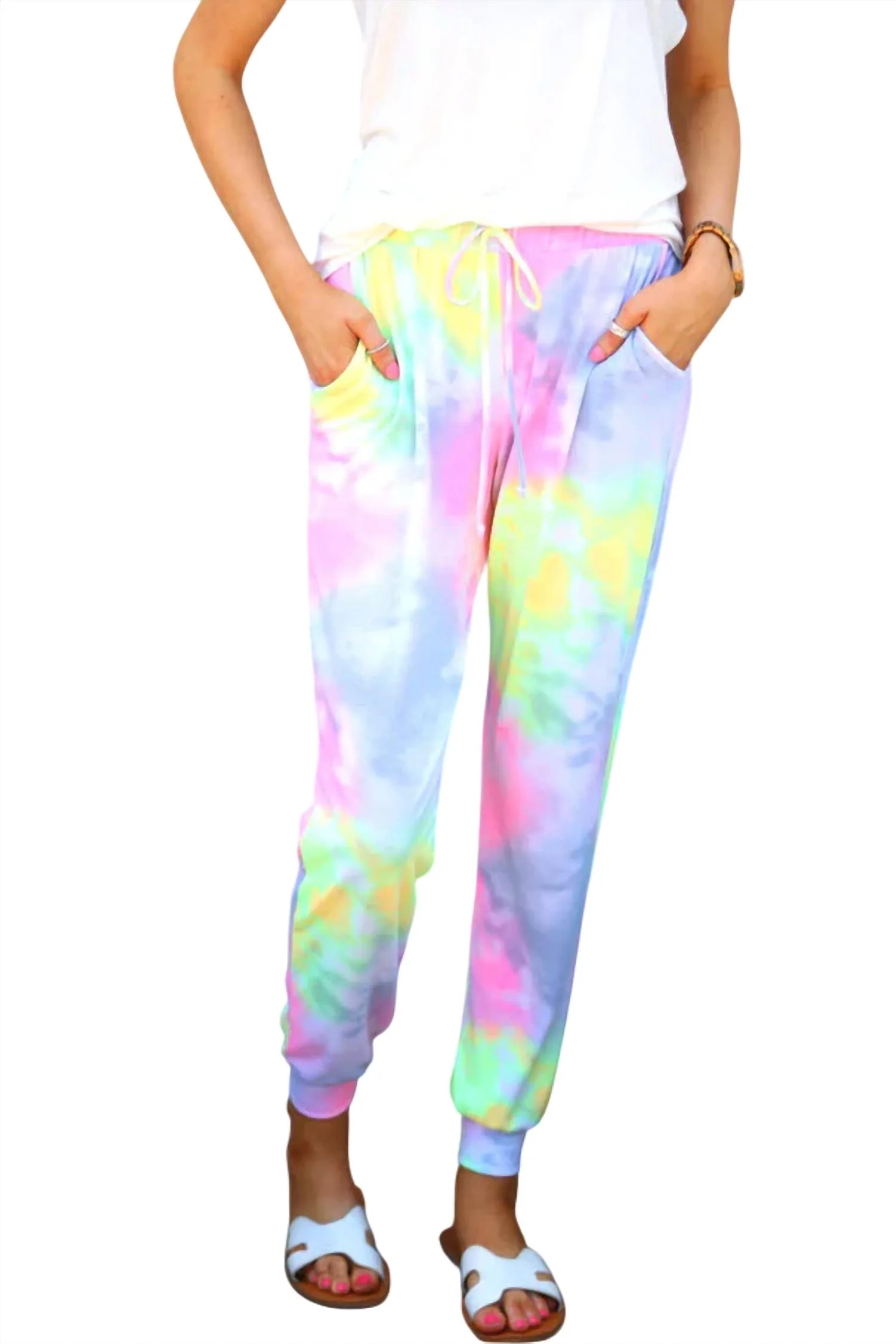Pastel Tie Dye Jogger In Multi