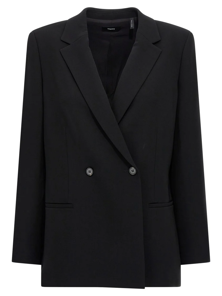 Double-Breasted Blazer With Mirror Lapels