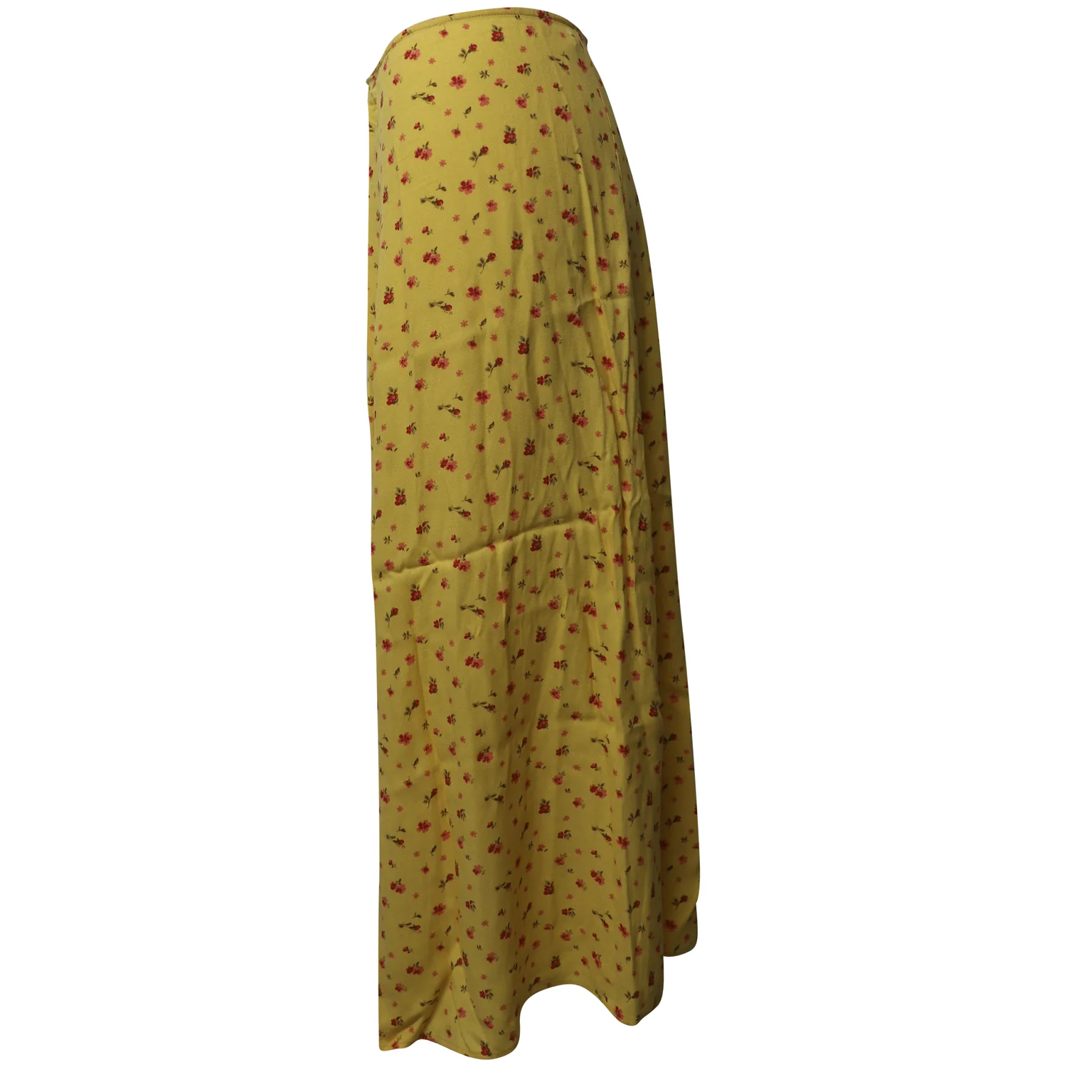 Reformation Floral Flowy Midi Skirt in Yellow Viscose