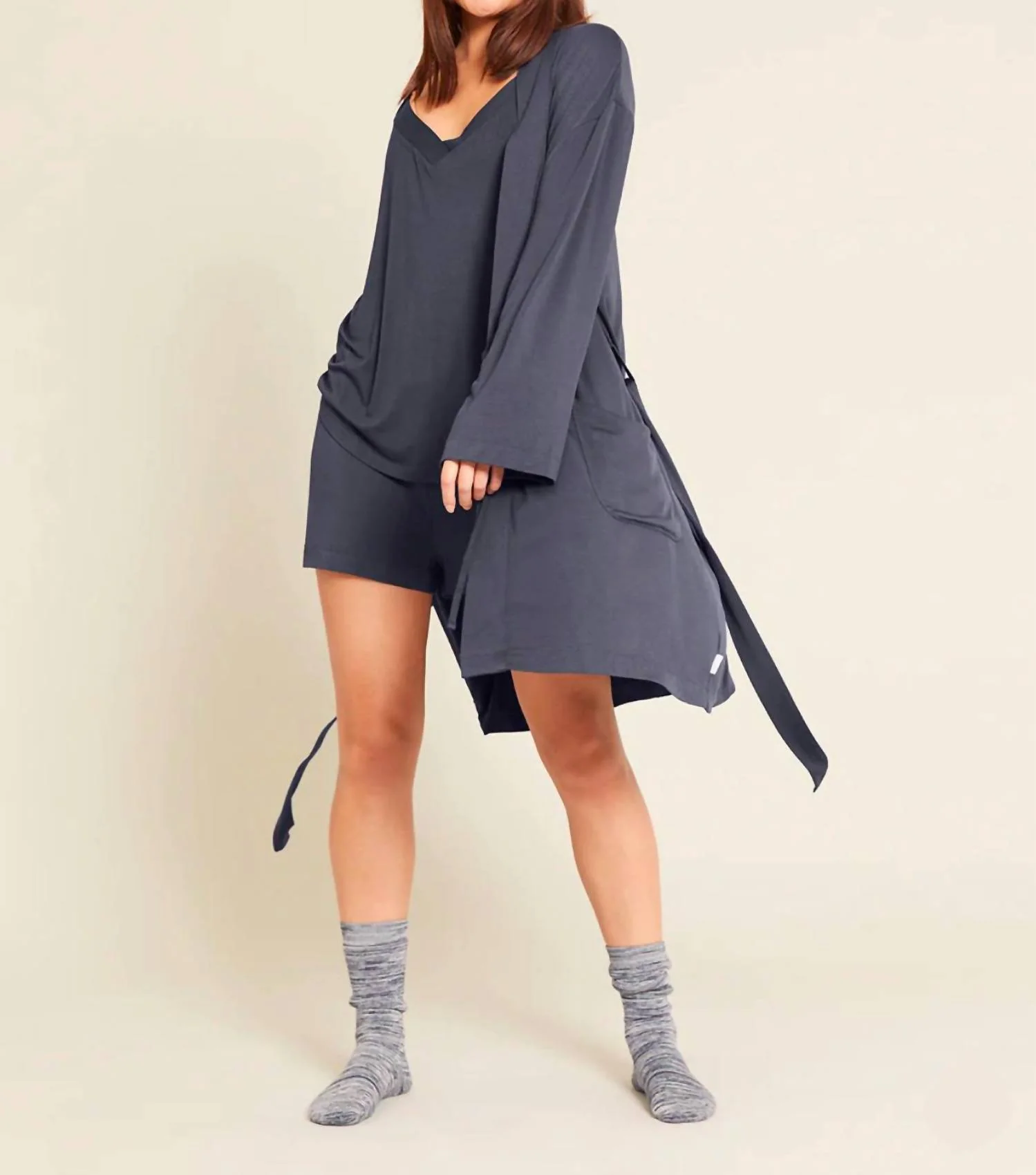 Goodnight Long Sleeves Robe In Storm