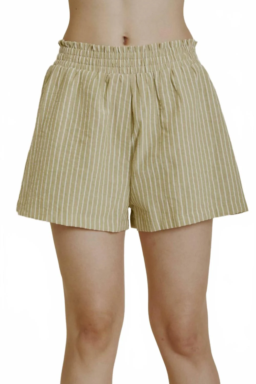 Striped Shirt And Shorts Grove Set In Green
