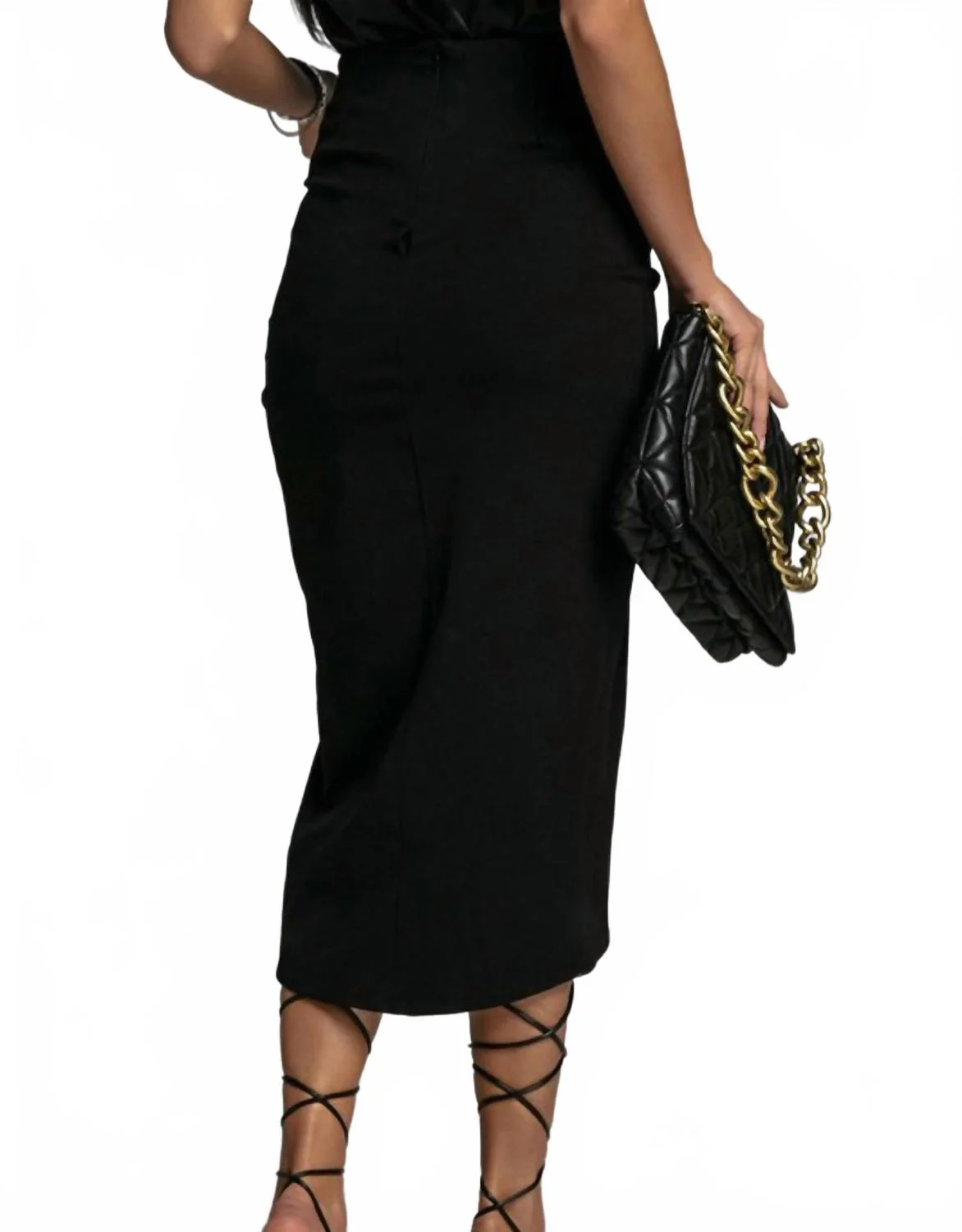 Amina Ruched Skirt In Black