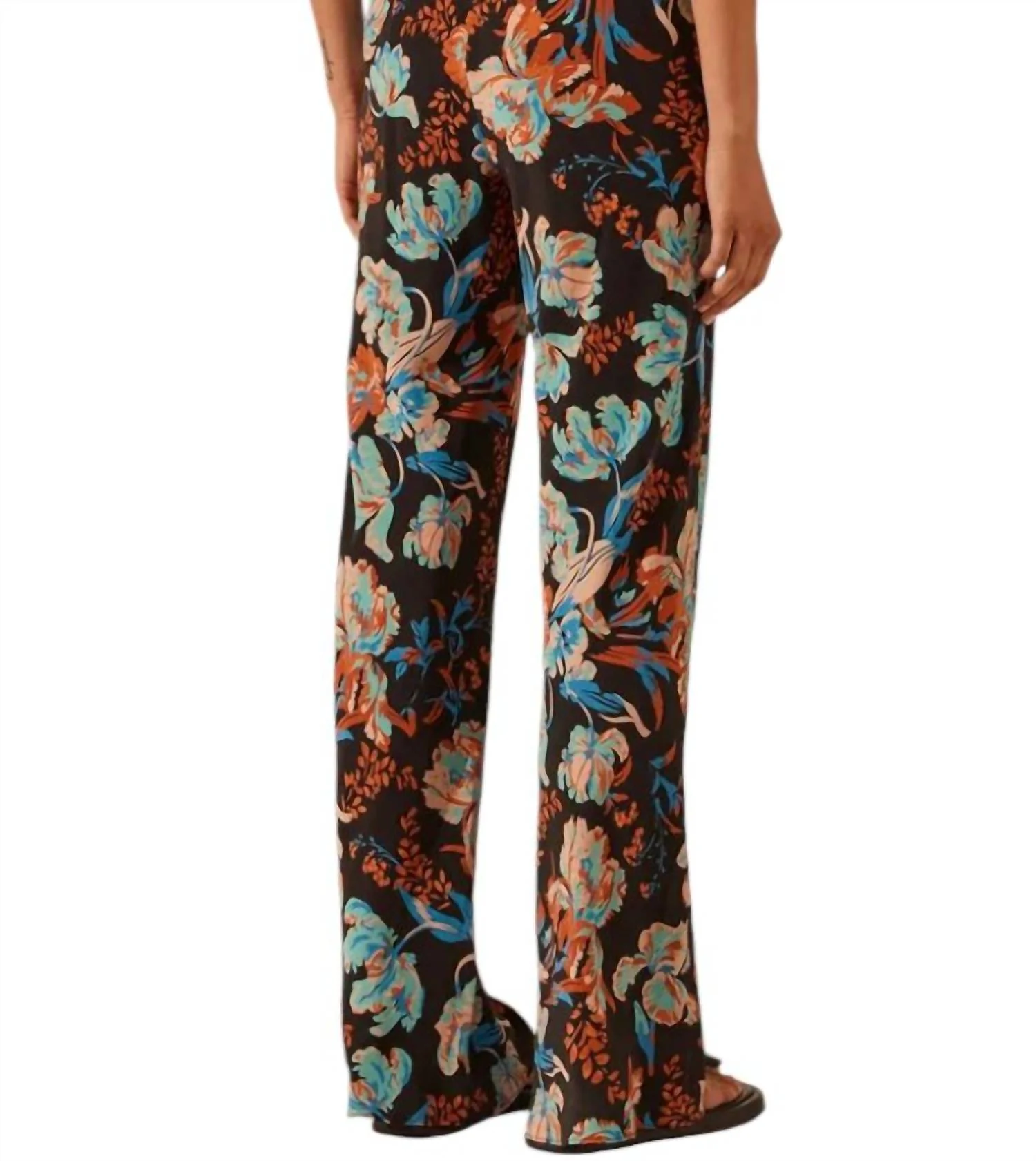 Silk Bias Cut Pants In Flotte