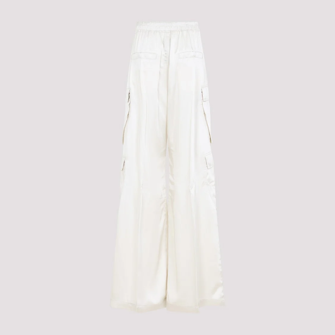 Dinge White Acetate Cargobelas Pants