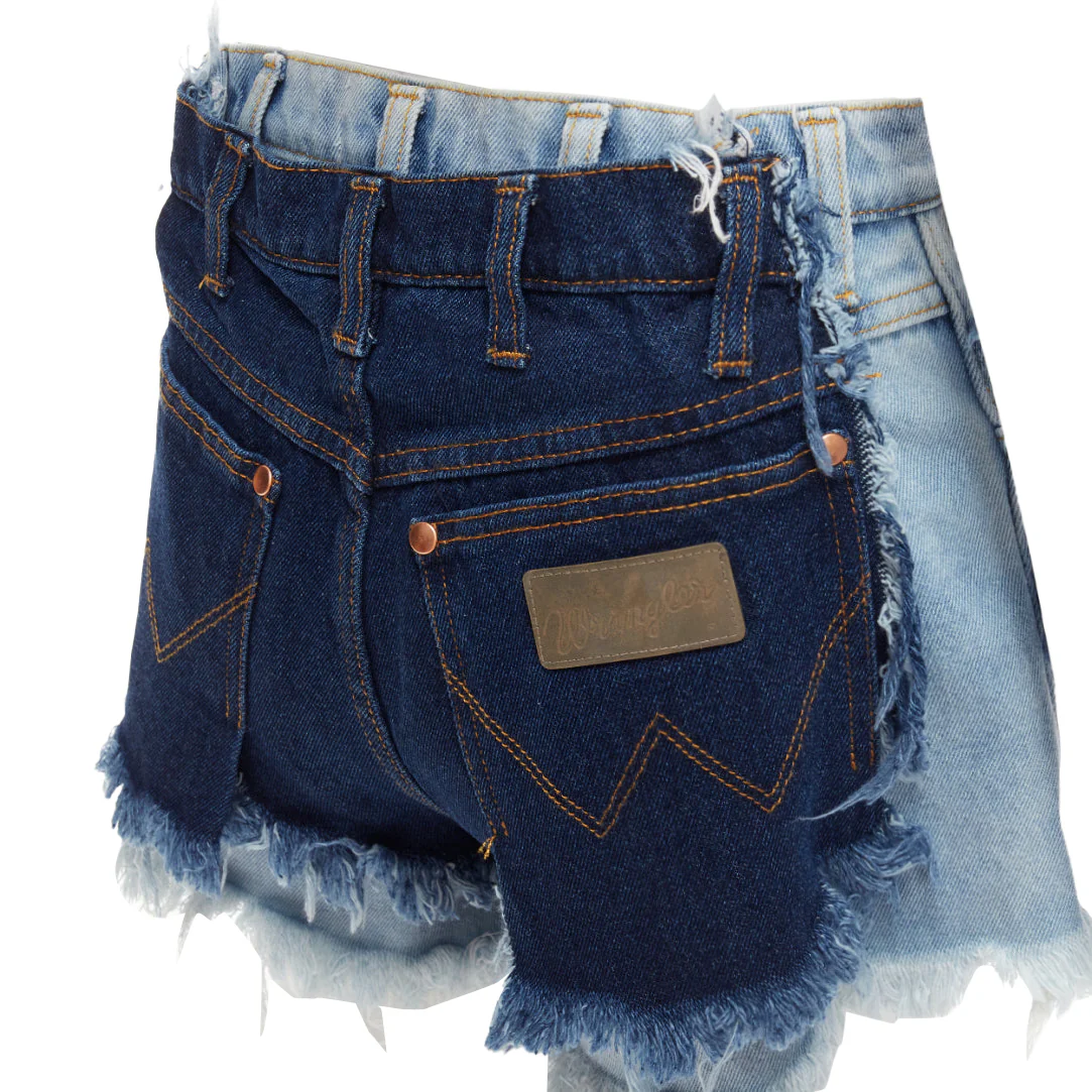 Natasha Zinko deconstructed double denim shorts