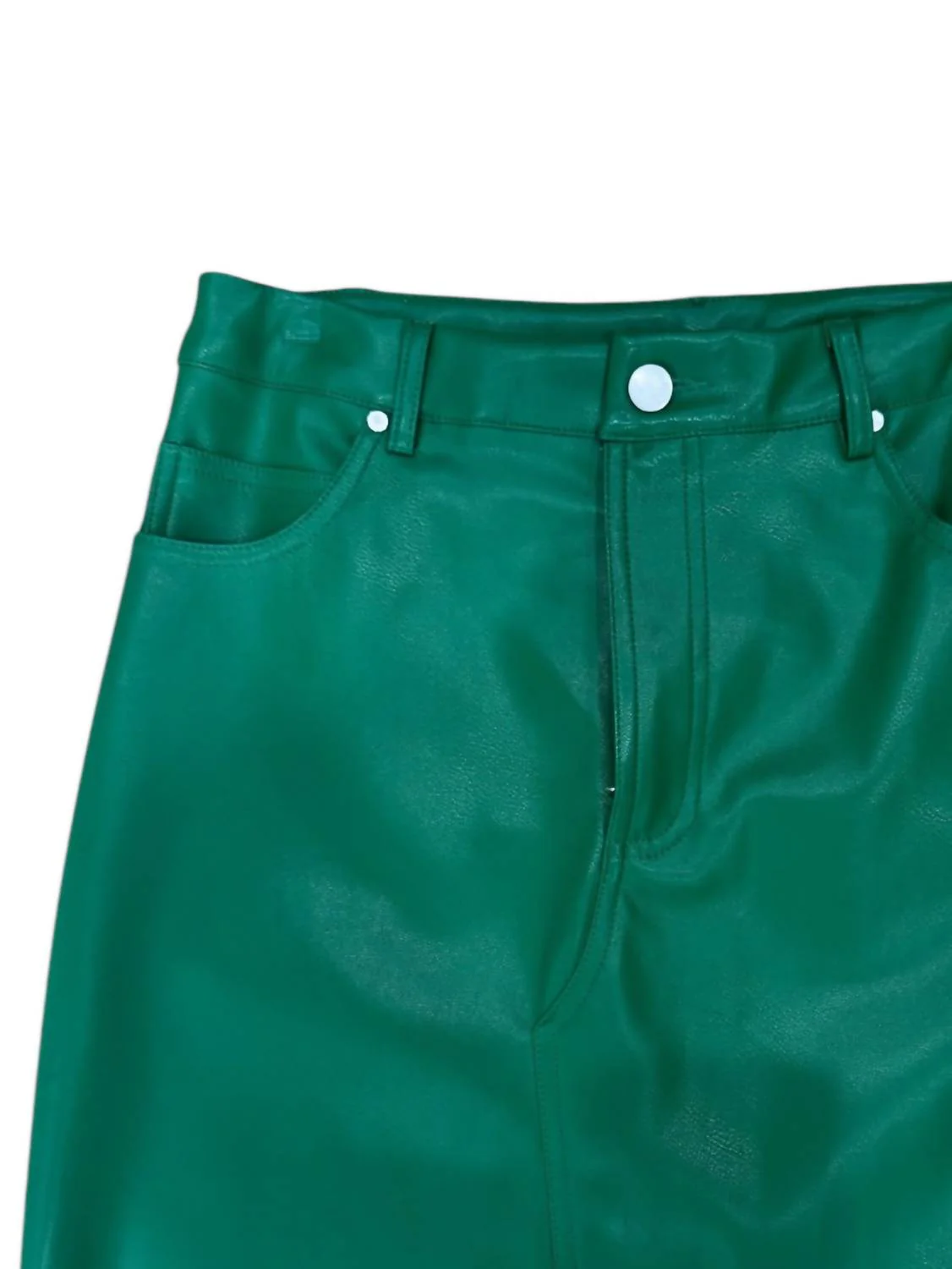 Women's Cross Your Mind Leather Skirt In Green