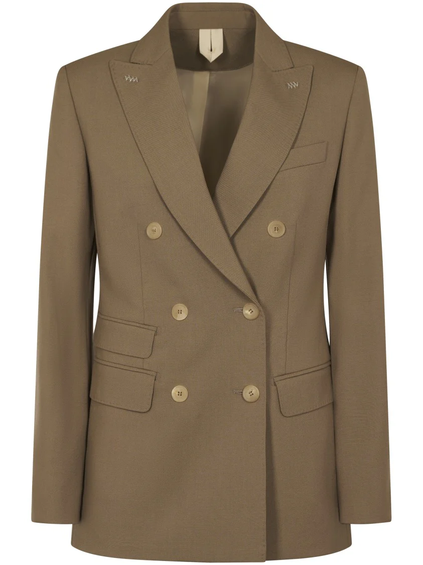 Double-Breasted Tailored Jacket With Notch Lapel
