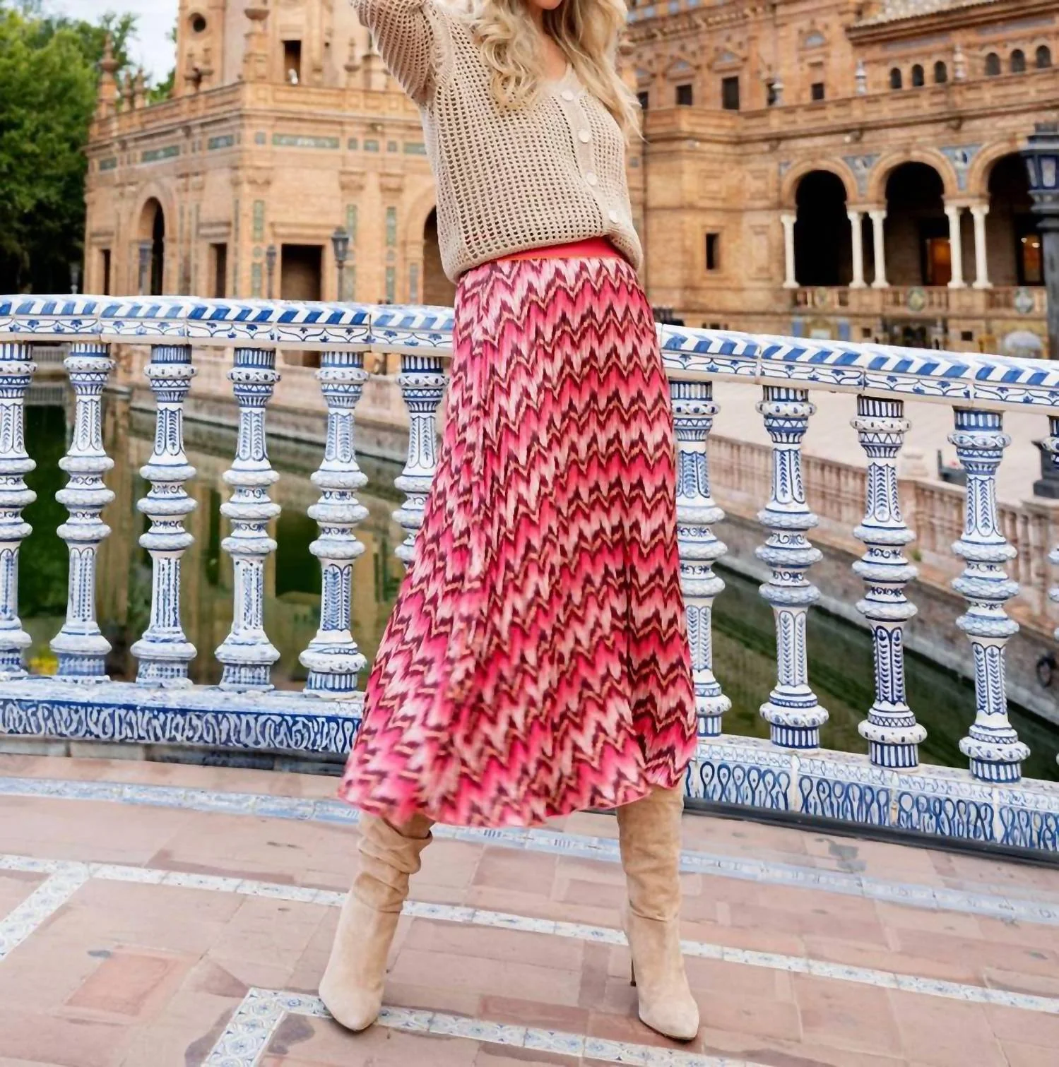 Plisse Skirt In Multi