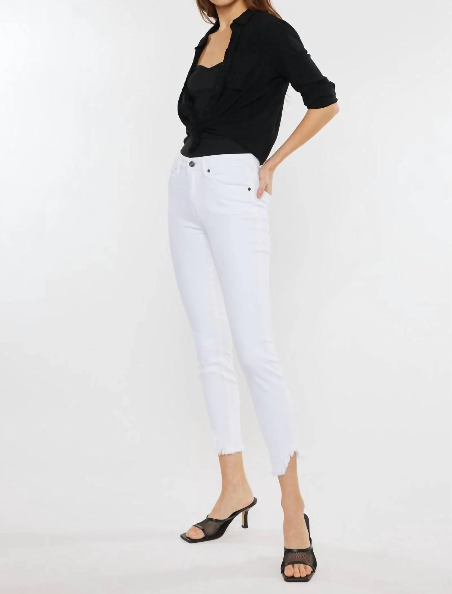 Dayana High Rise Ankle Skinny Jeans In White