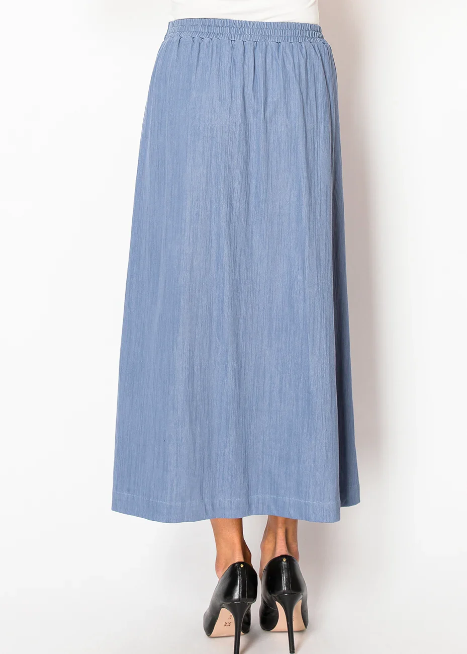 Blue Denim Bow-Tie Skirt