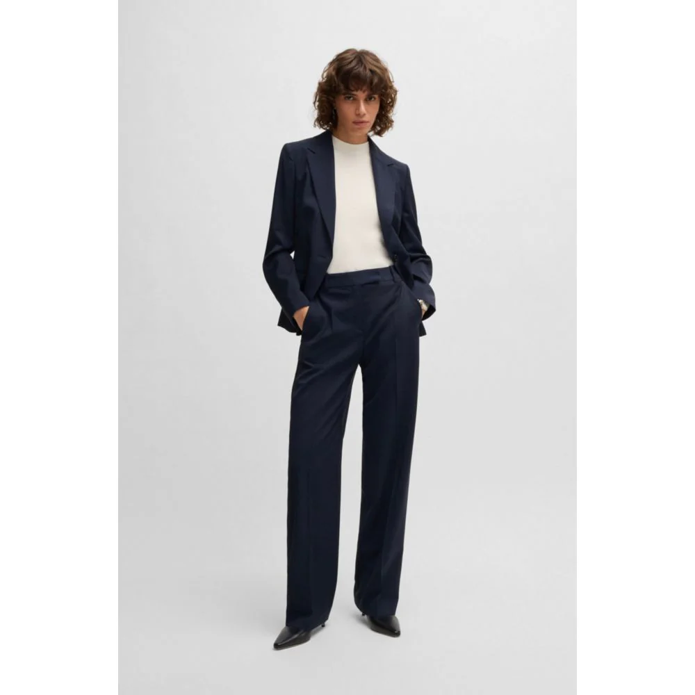 Regular-fit trousers in micro-check virgin wool