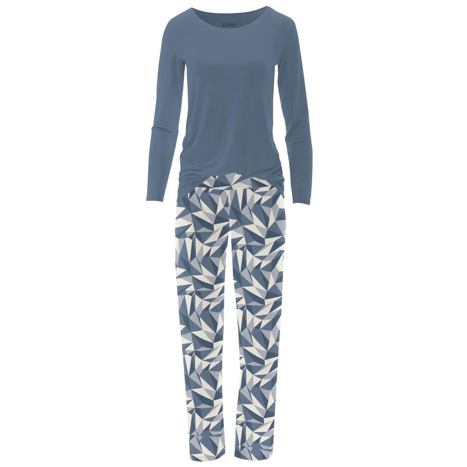 Women's Long Sleeve Tee & Pajama Pants Set In Winter Ice