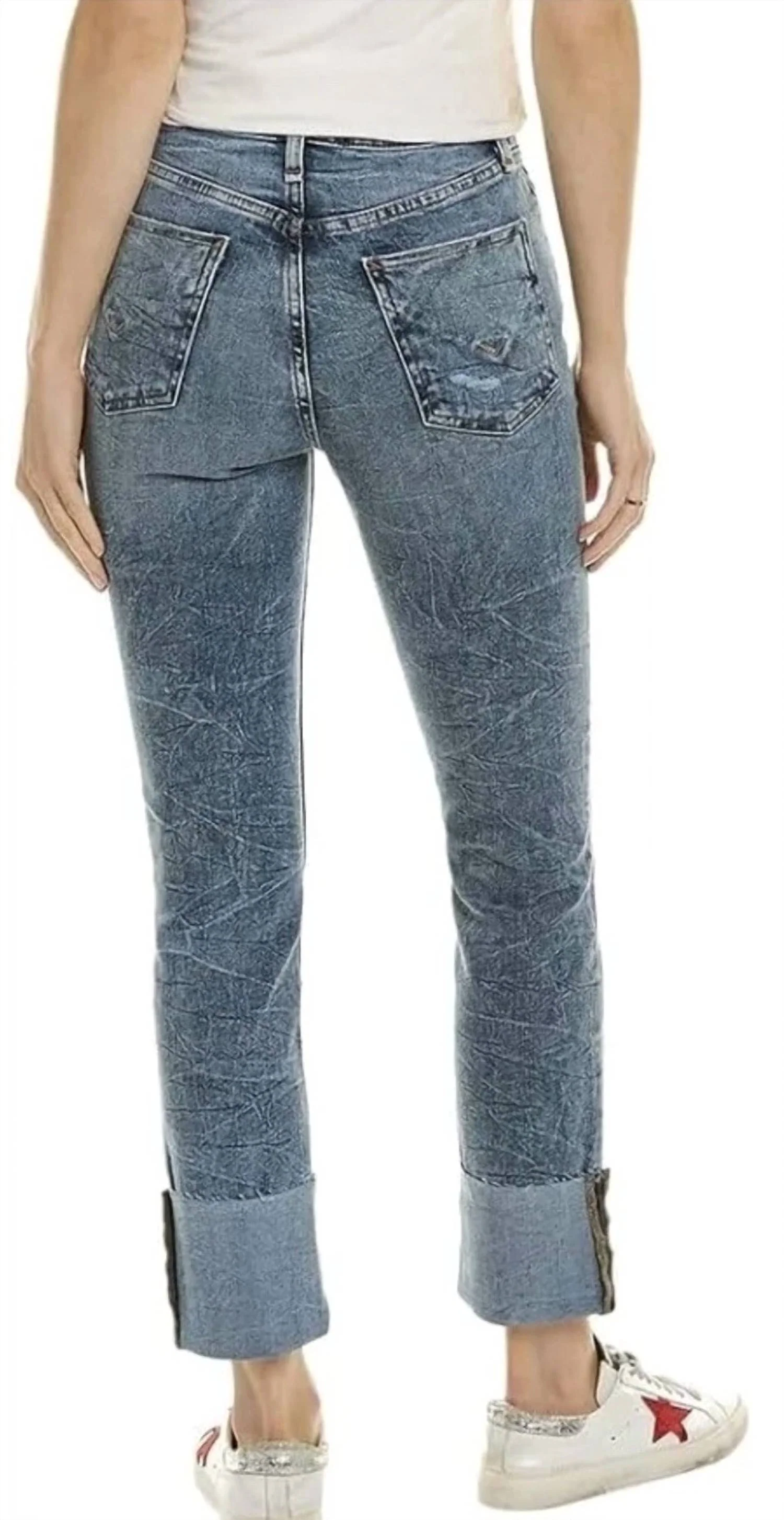 Holly High Rise Straight Ankle Jeans In Mineral Blue