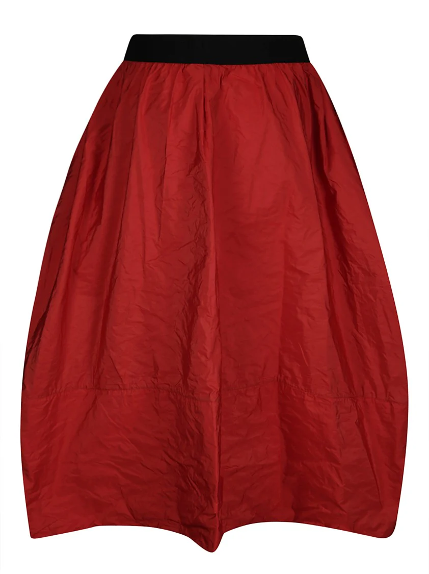 Taffeta Skirt With Contrasting Elastic Waistband