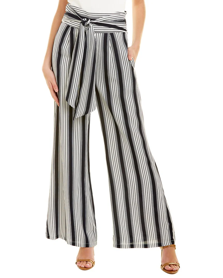 Gracia High Waist Pencil Stripe Wide Pant