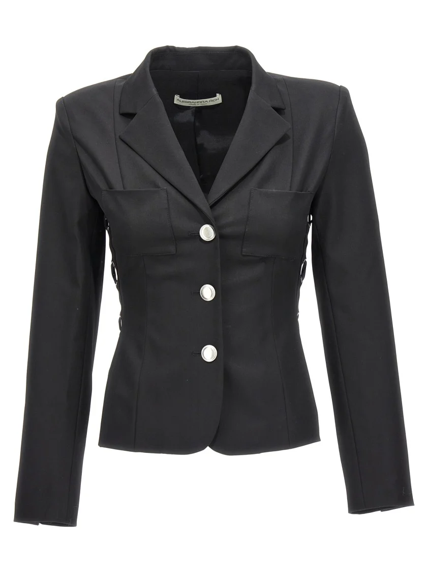 Single Breast Lace-Up Blazer Jacket