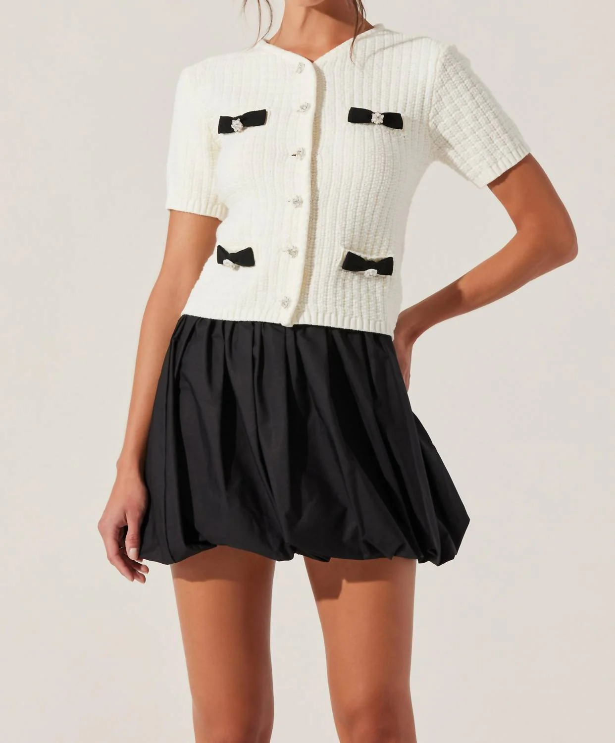 Libi Bubble Mini Skirt In Black