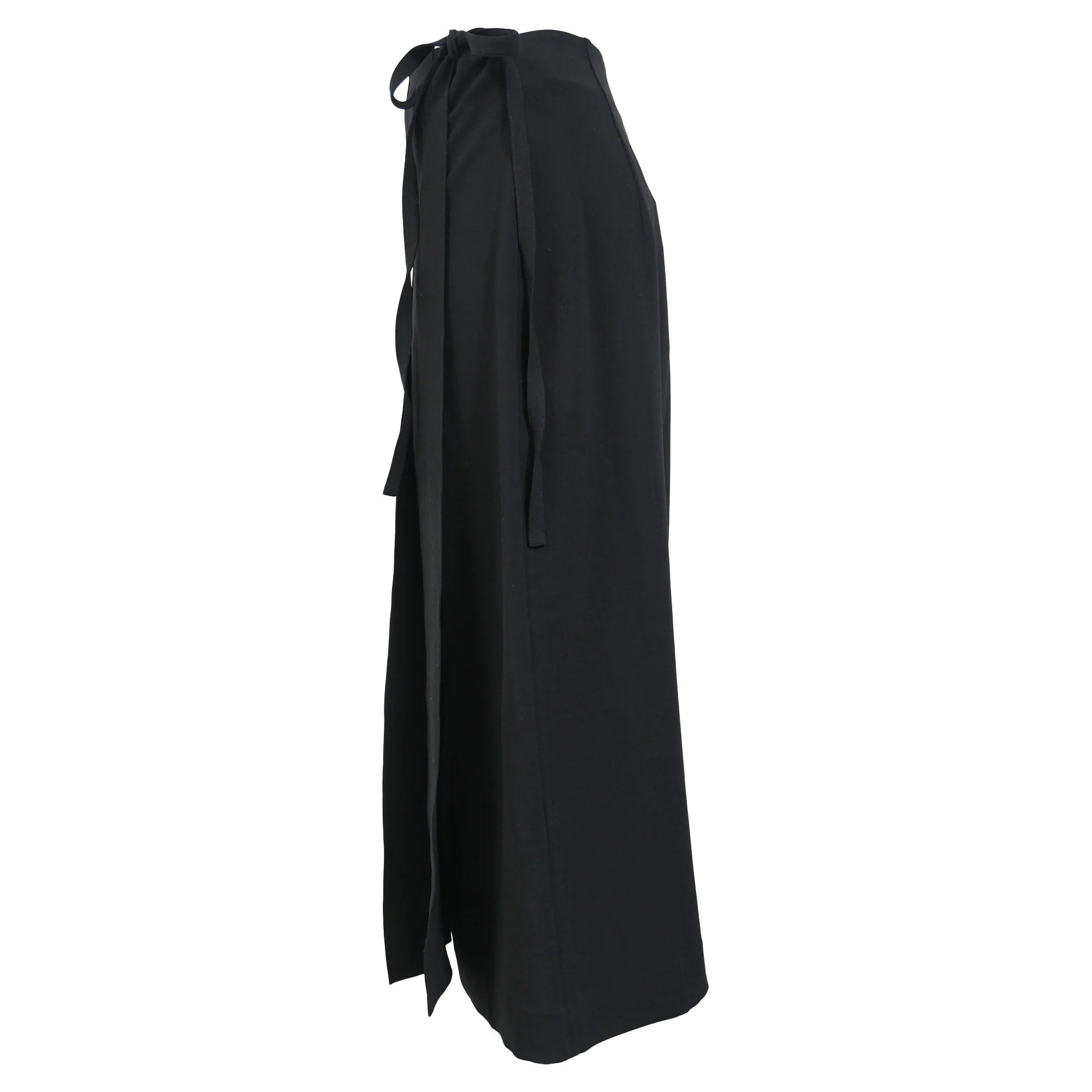 Theory Wrap Midi Skirt in Black Wool