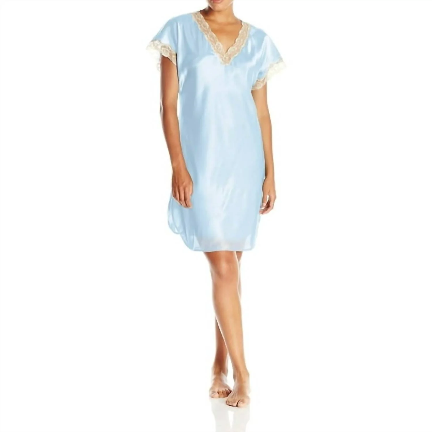 Charming Charmeuse Sleep Gown - Plus In Sky Blue