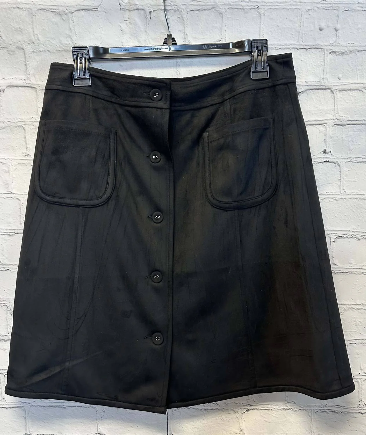 Faux Suede Skirt In Blackbl