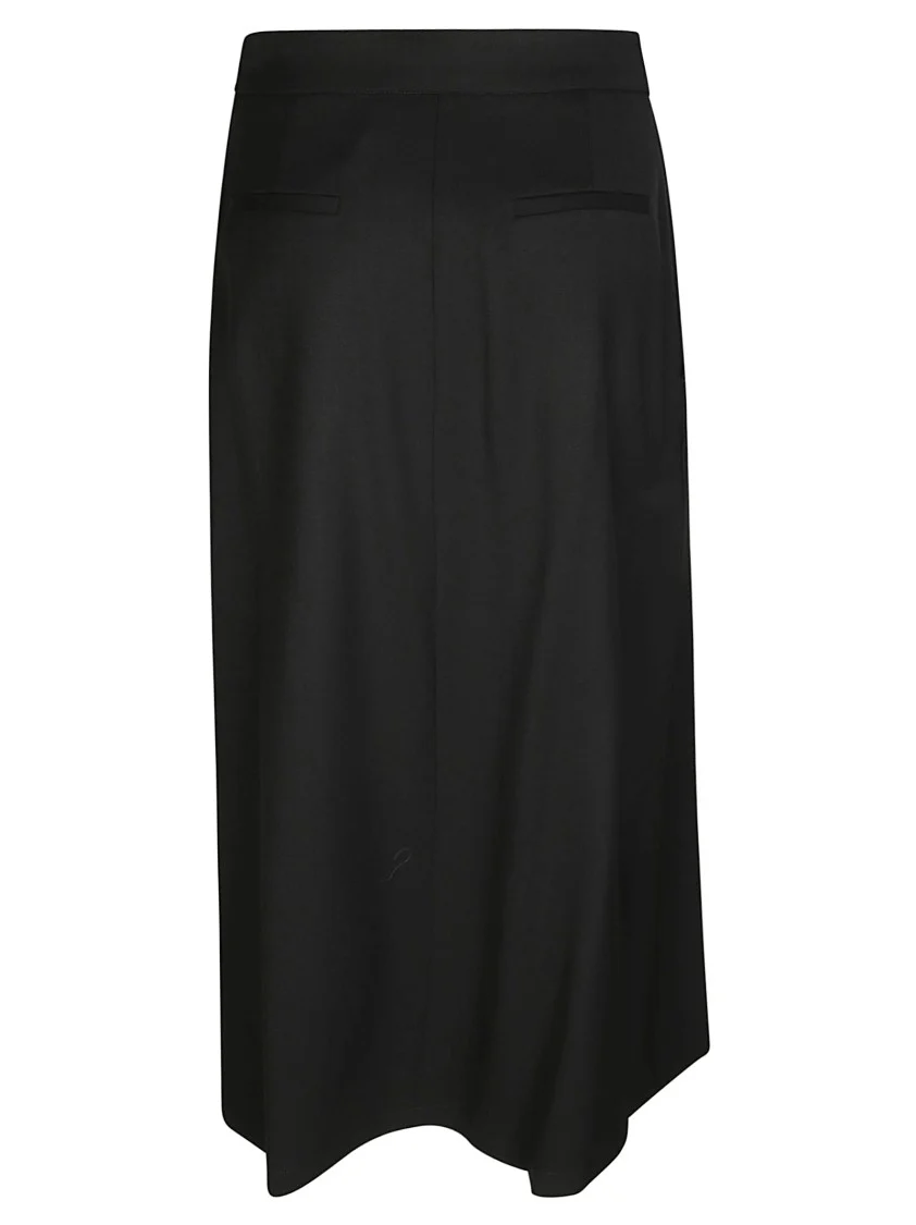 Black Pleated Midi Skirt