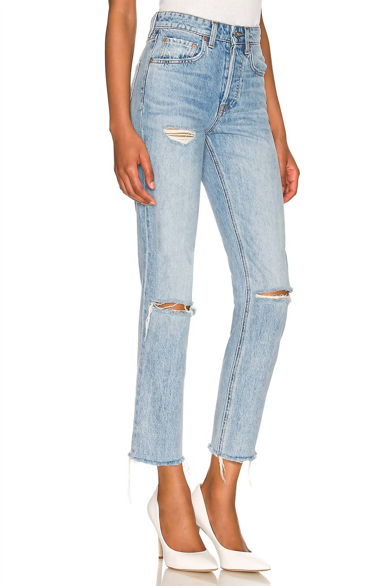Karolina High Rise Straight Crop Jeans In Point Loma