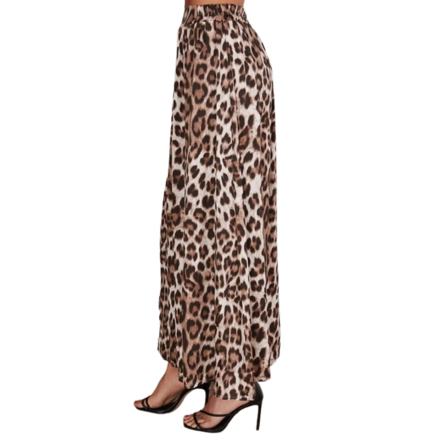 Big Game Cheetah Print Maxi Skirt In Beige