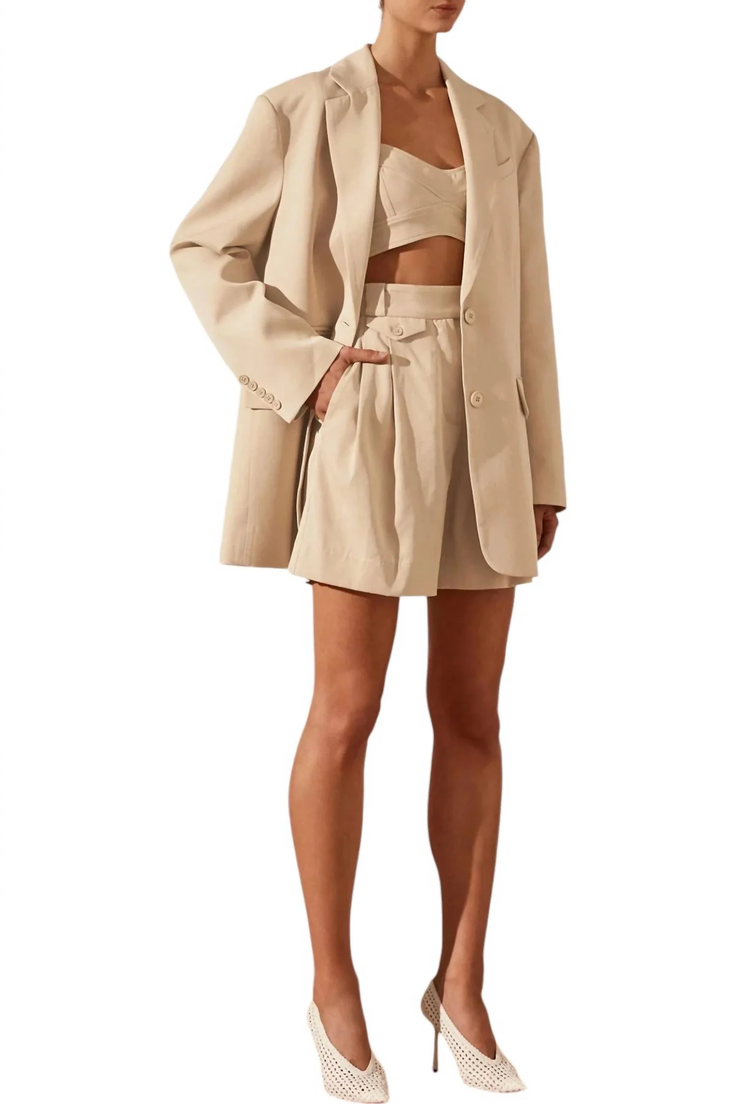 Oversized Blazer In Sand