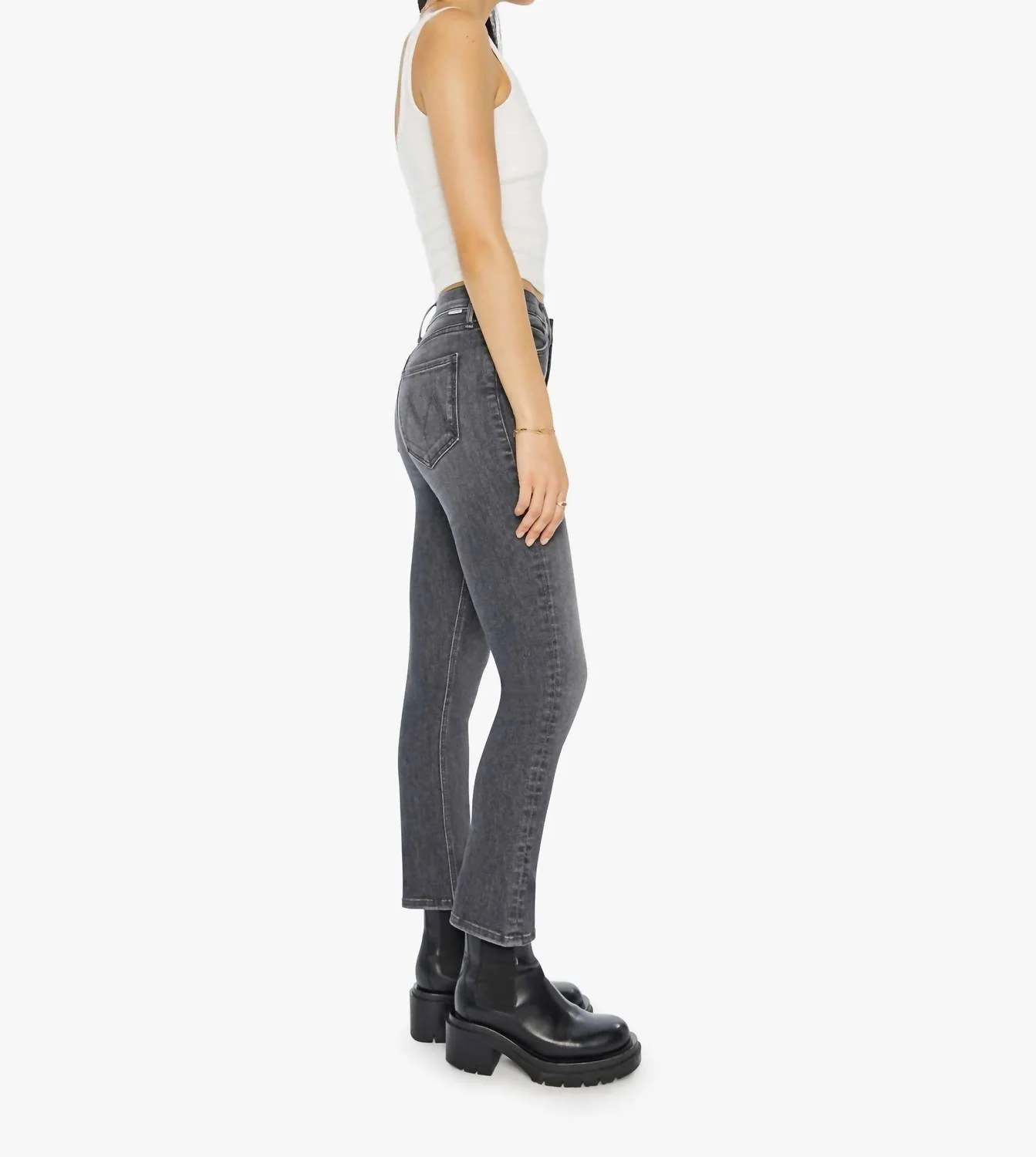 Pixie Mid Rise Dazzler Ankle Jean In Up In Smoke