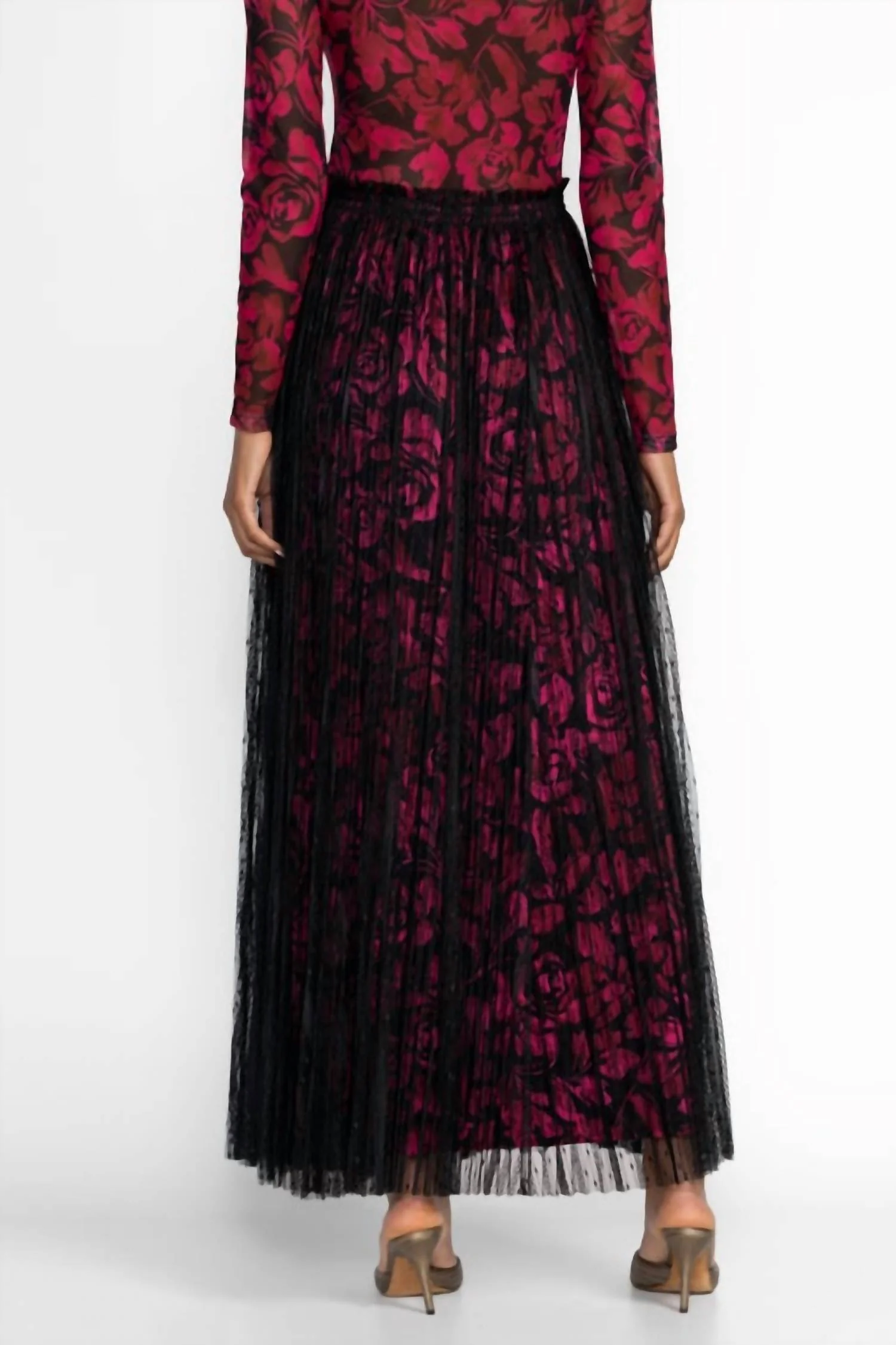 Yolanda Pleated Maxi Skirt In Celebrate