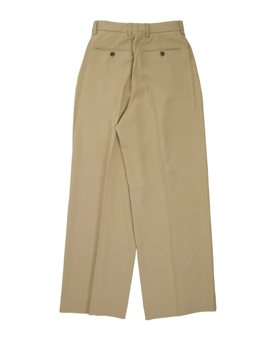 Beige Tailored Trousers With Pleated Front