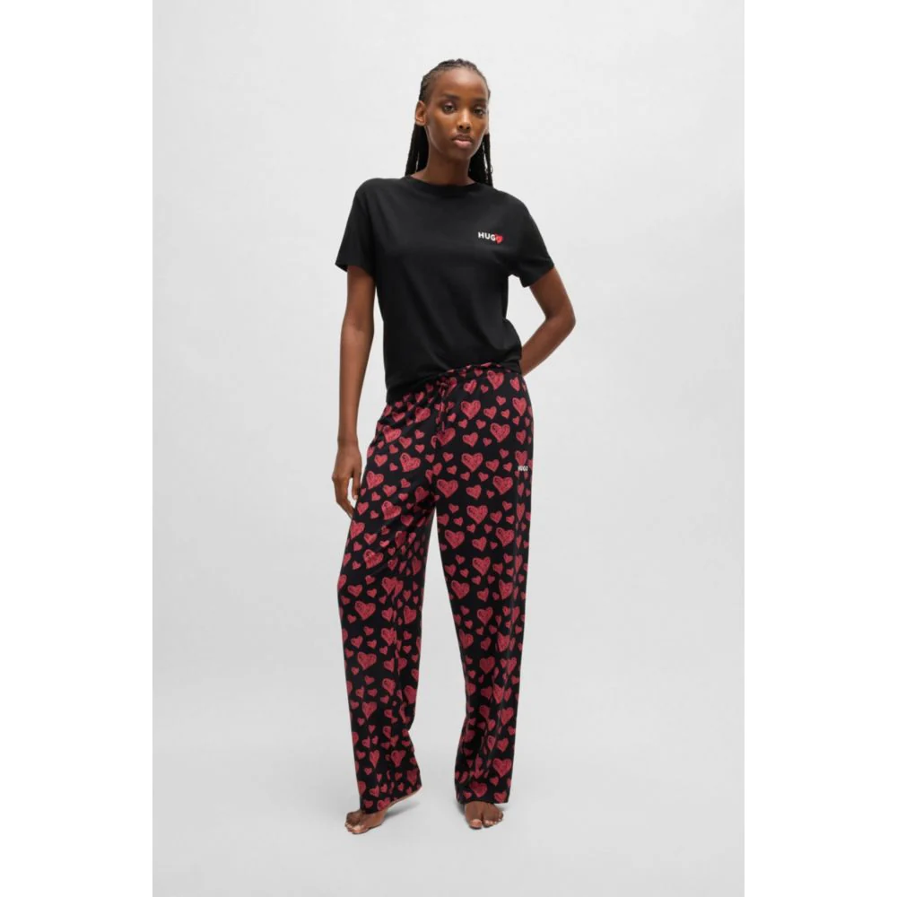 Modal-blend pajama T-shirt with seasonal logo print