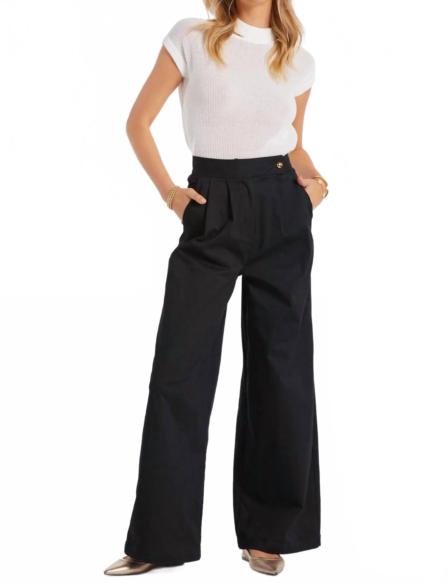 Alessandro Wide Leg Pant In Black