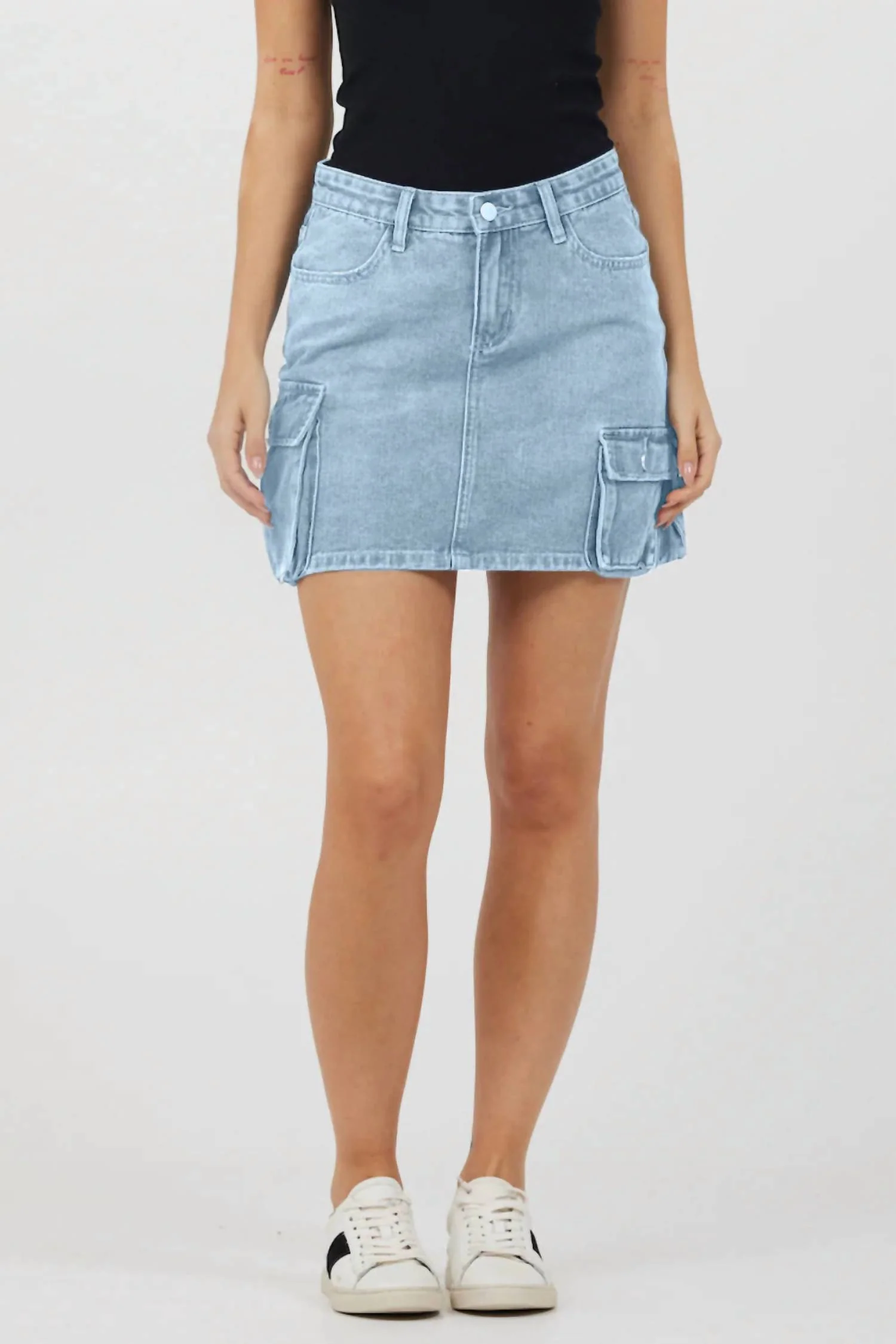 Cargo Skirt In Denim Blue