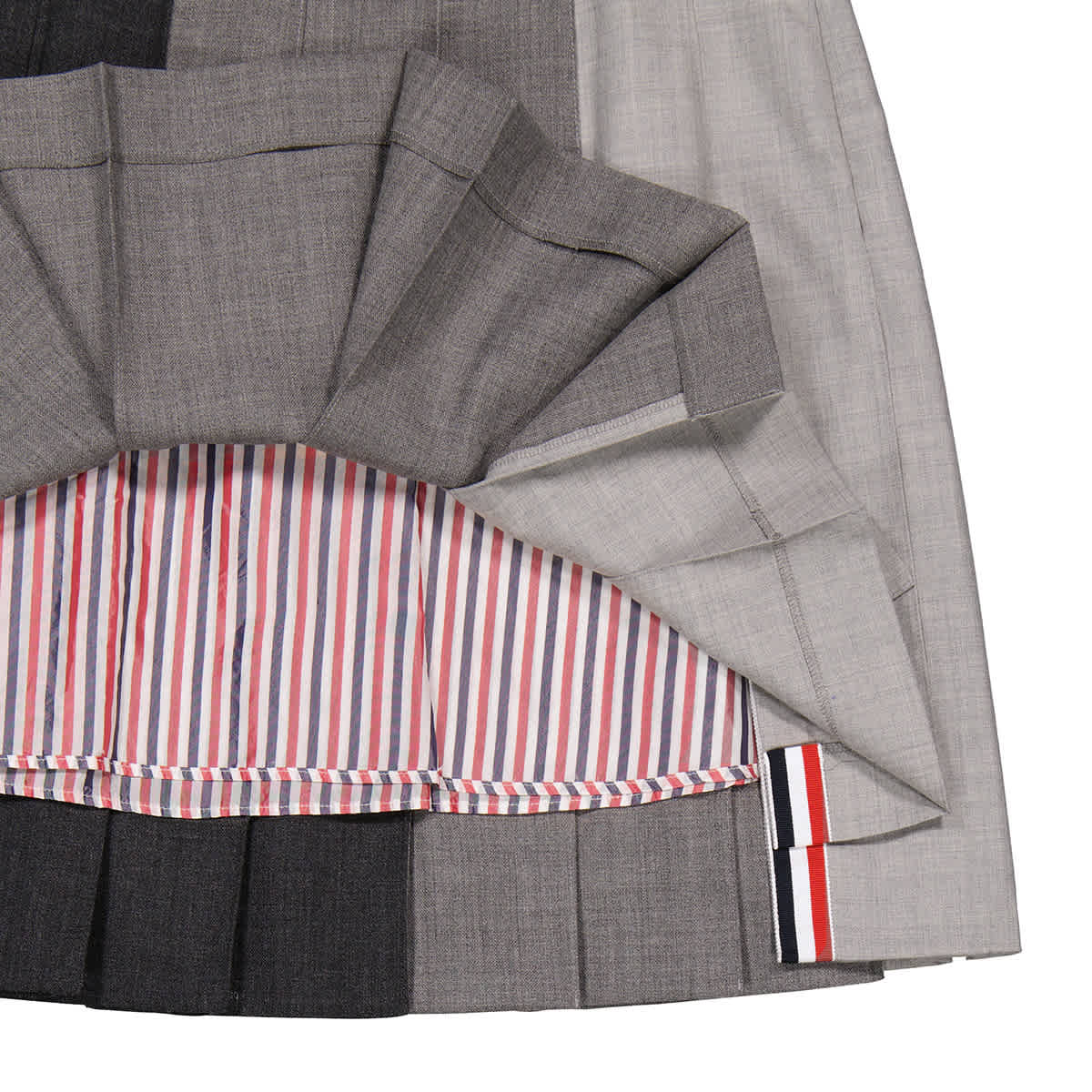 Thom Browne Funmix Wool Fresco Pleated Mini Skirt