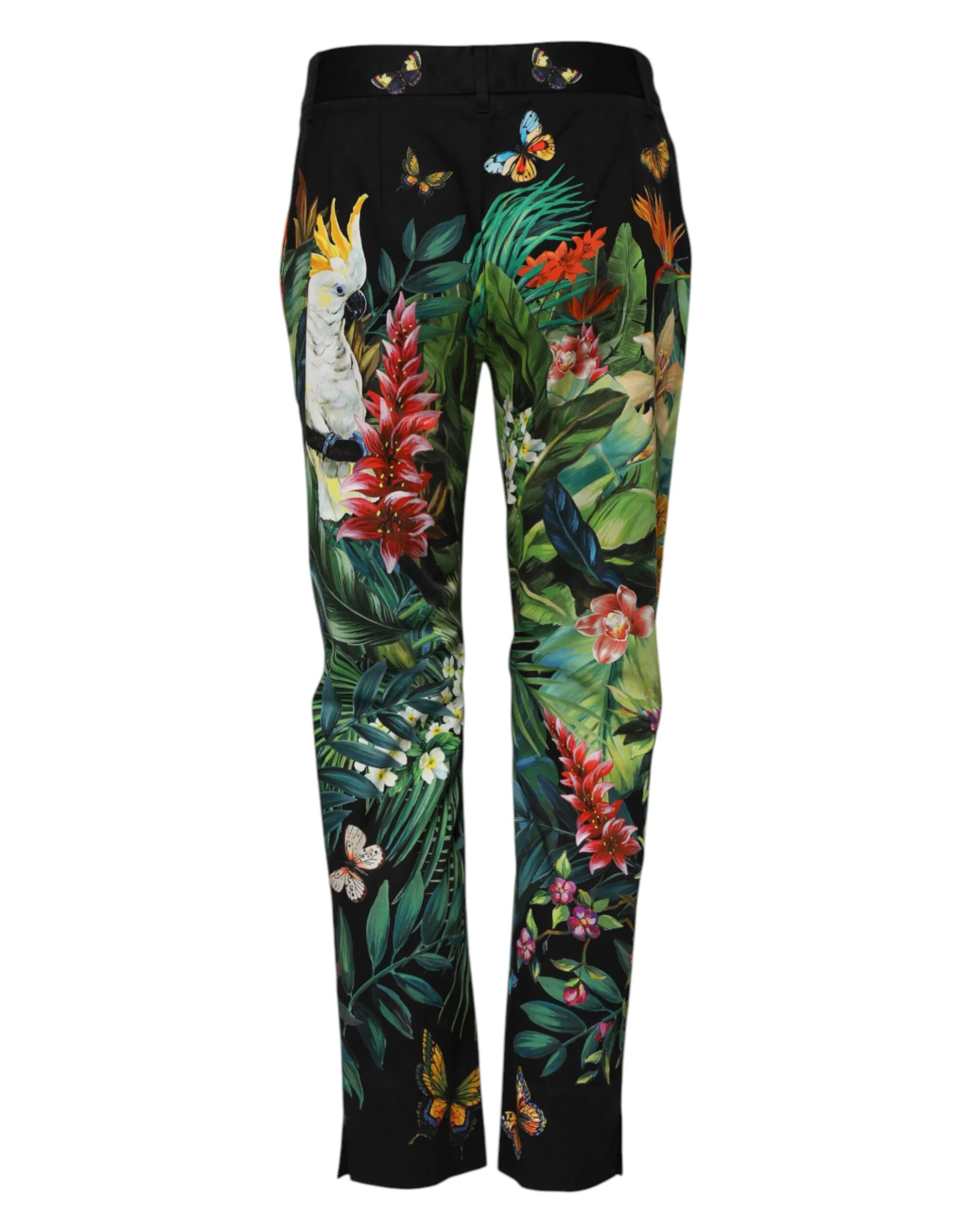 Dolce & Gabbana Cotton Tropical Mid Waist Women's Pants (Pre-Owned)