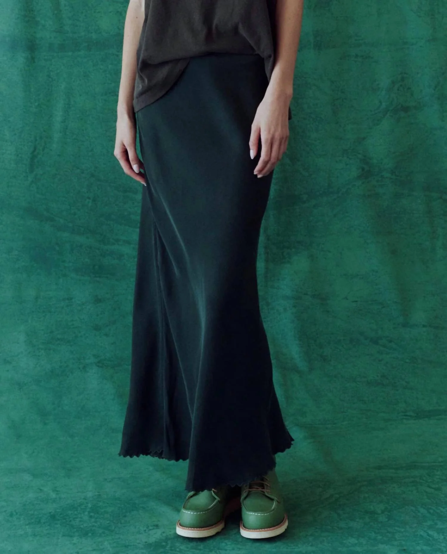 The Seabank Maxi Skirt In Winter Pine