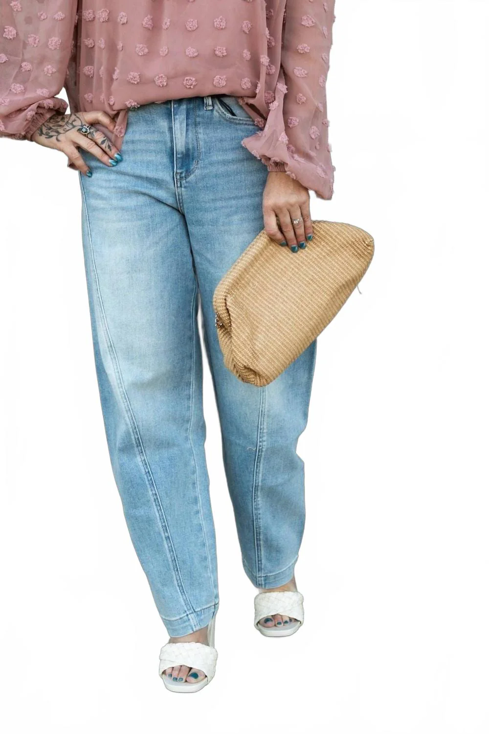 Perfect High Waist Barrel Jeans In Blue