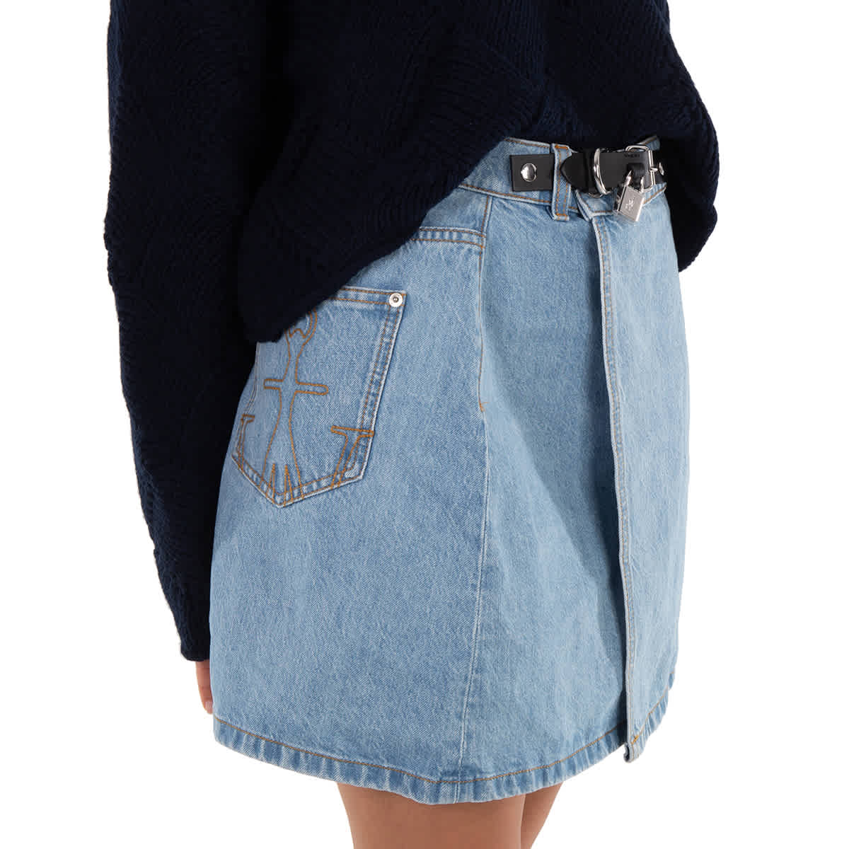 JW Anderson Padlock Strap Mini Denim Skirt