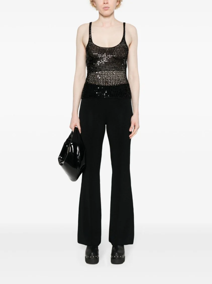 Flared Silhouette Pants With Fitted Waist