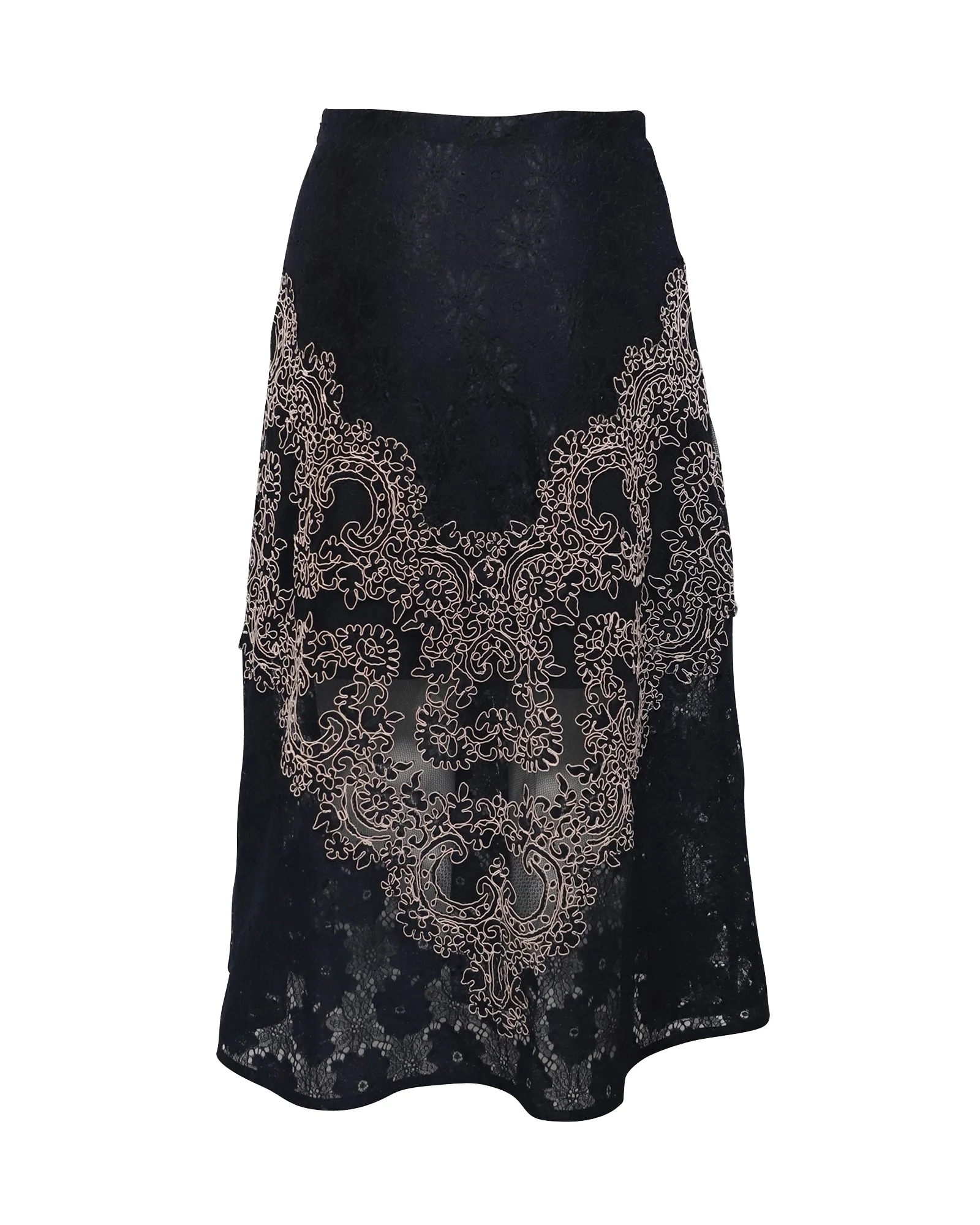 Sandro Paris Lace Skirt in Black Polyamide
