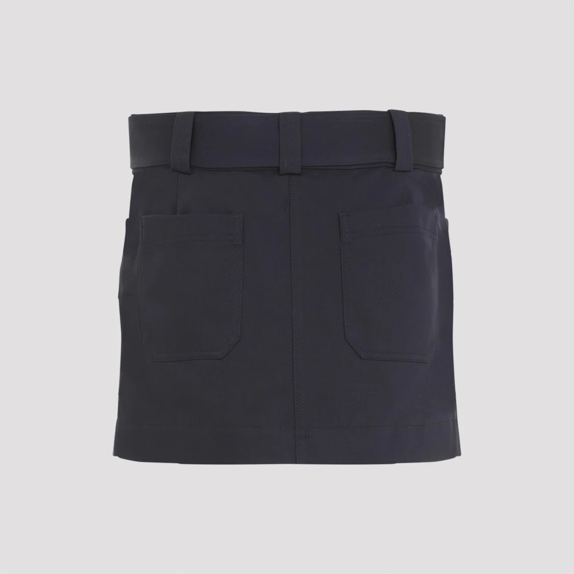 Blue Cotton Mini Skirt