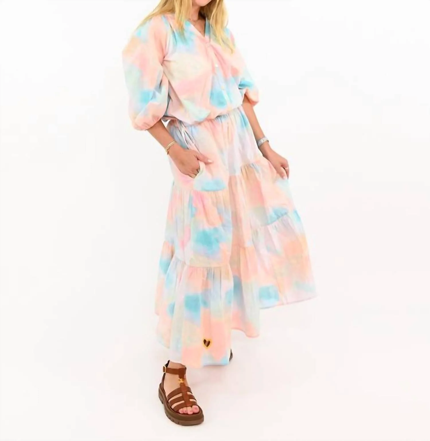 Gabrielle Maxi Skirt Printed In Blustery Day Print