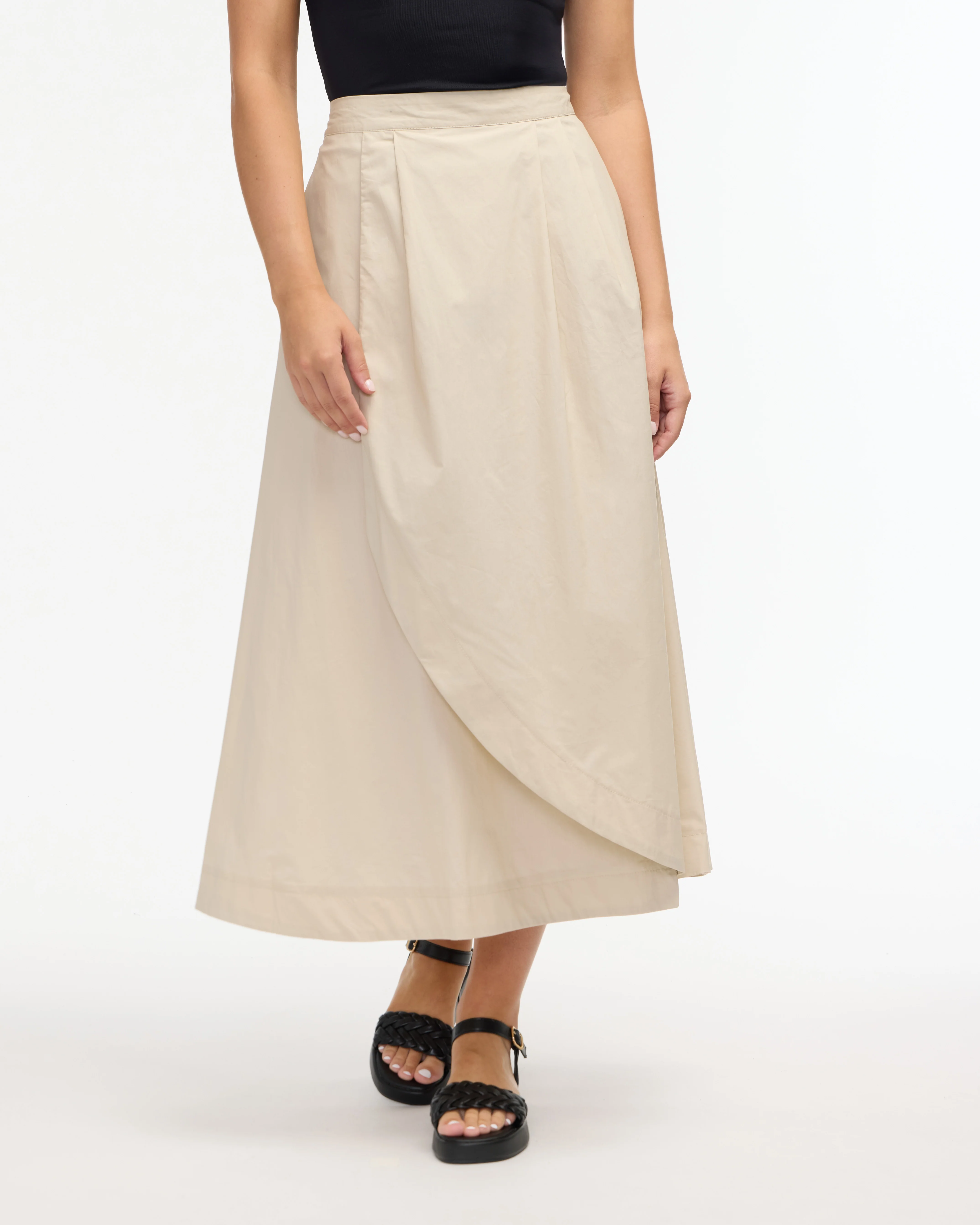 Ellen Tracy Women’s Poplin Wrap Skirt