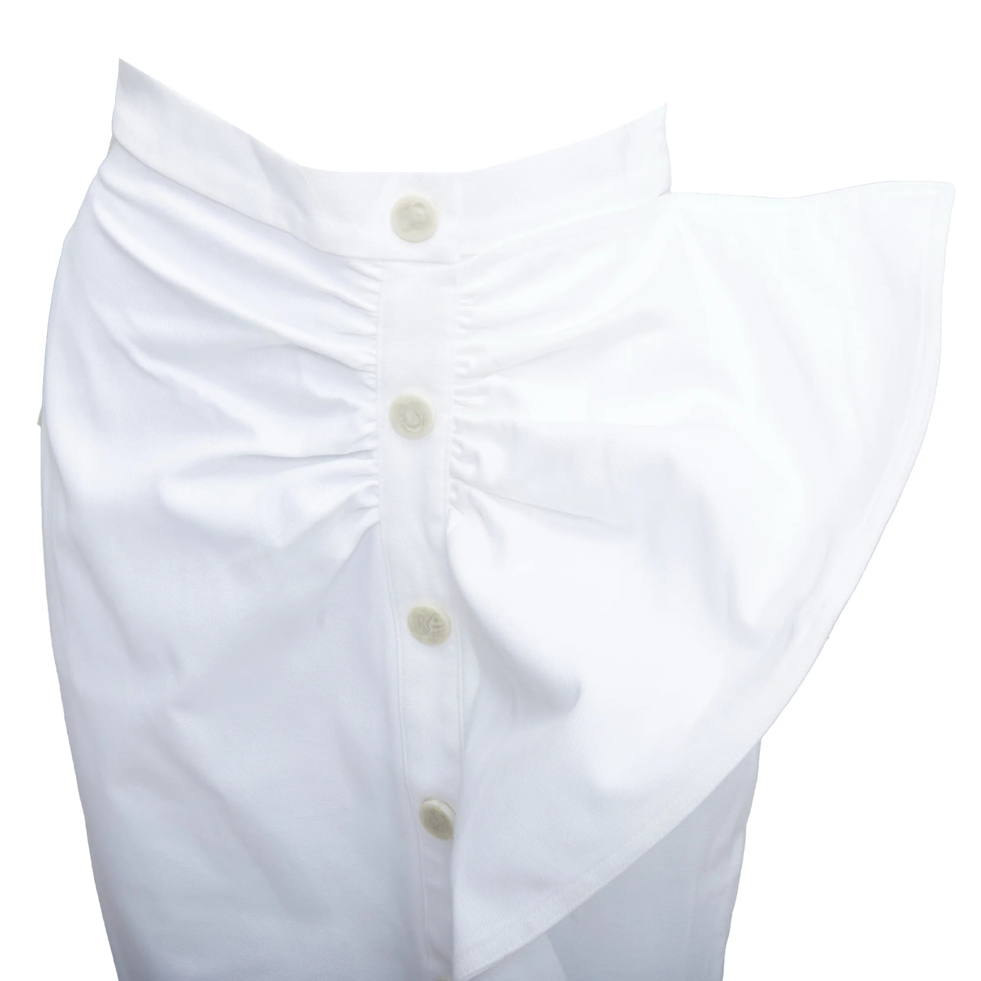 Max Mara sfilata cotton asymmetric ruffles button skirt