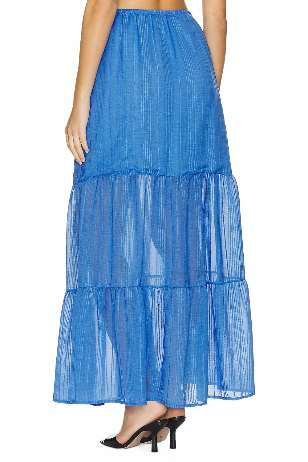 Valentina Maxi Skirt In Lazuli Blue Stripe